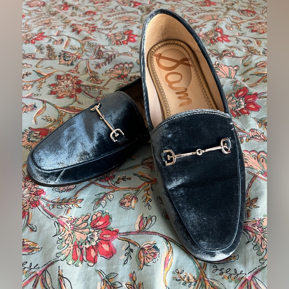 Sam Edelman Loraine Bit Velvet Loafers in Blue